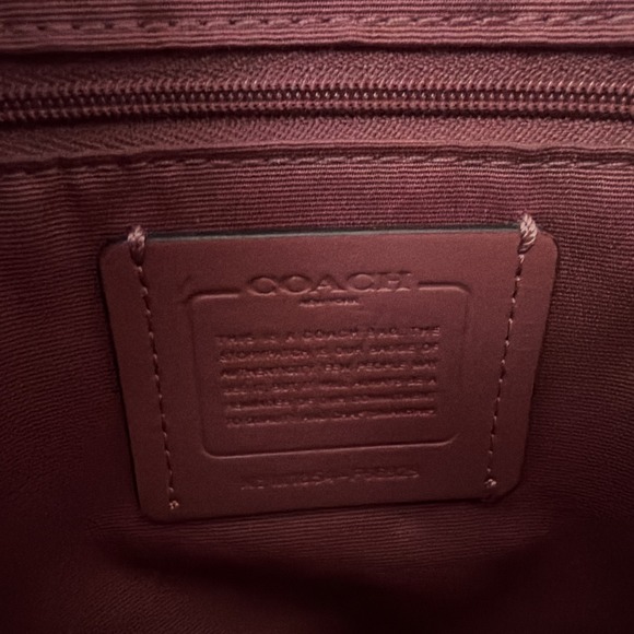 COACH Buffalo Plaid Red Pink Tote Bag Leather Trim & Full Size Wallet Wallet - Picture 15 of 16